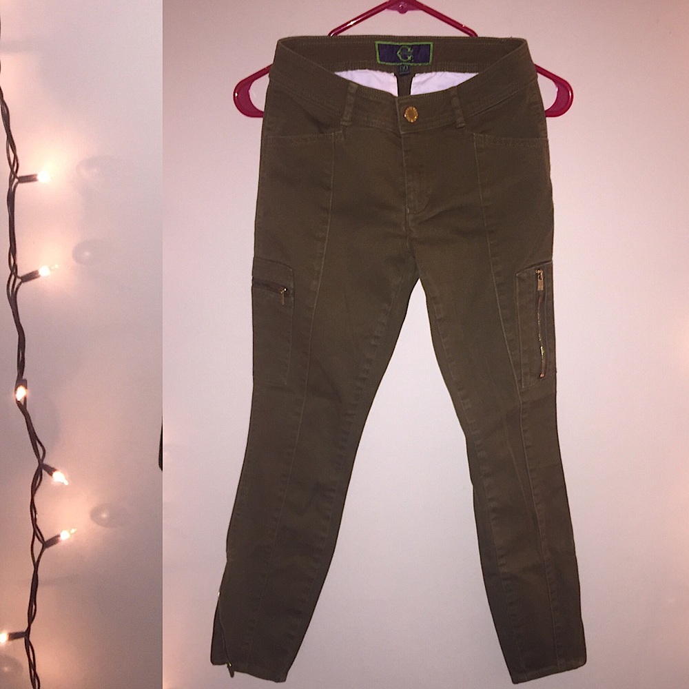 C. Wonder: Cargo Skinny Jeans-Olive Chino Mid Rise